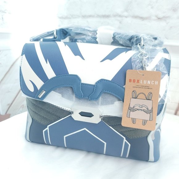 Star Wars Ahsoka Blue White Cosplay Detachable Strap Convertible Backpack Bag - Picture 1 of 15